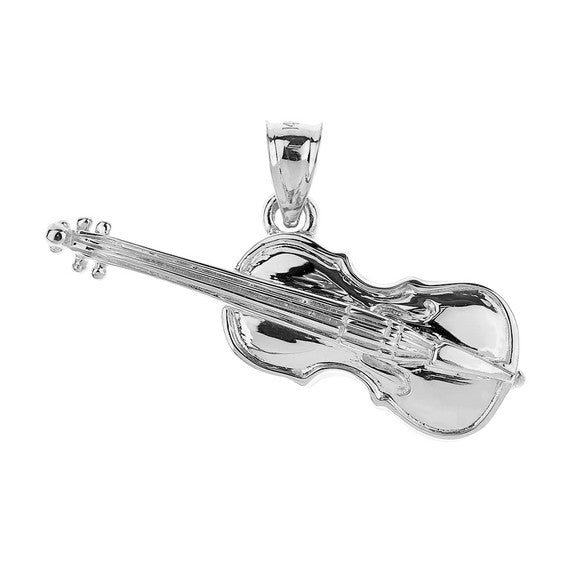 Solid .925 Sterling Silver Music Accordion Pendant Necklace