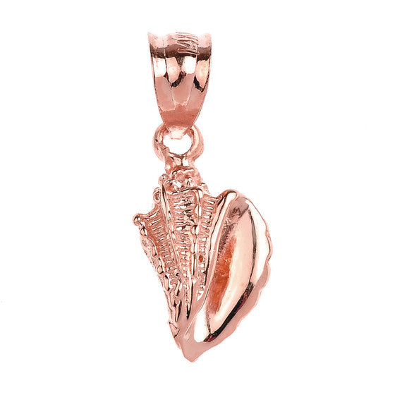 Solid Gold Seashell Beach Pendant Necklace(Available in Yellow/Rose/White Gold)