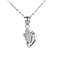 .925 Sterling Silver Seashell Beach Pendant Necklace