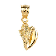 Solid Gold Seashell Beach Pendant Necklace(Available in Yellow/Rose/White Gold)