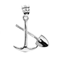 Sterling Silver Pick and Shovel Pendant Necklace