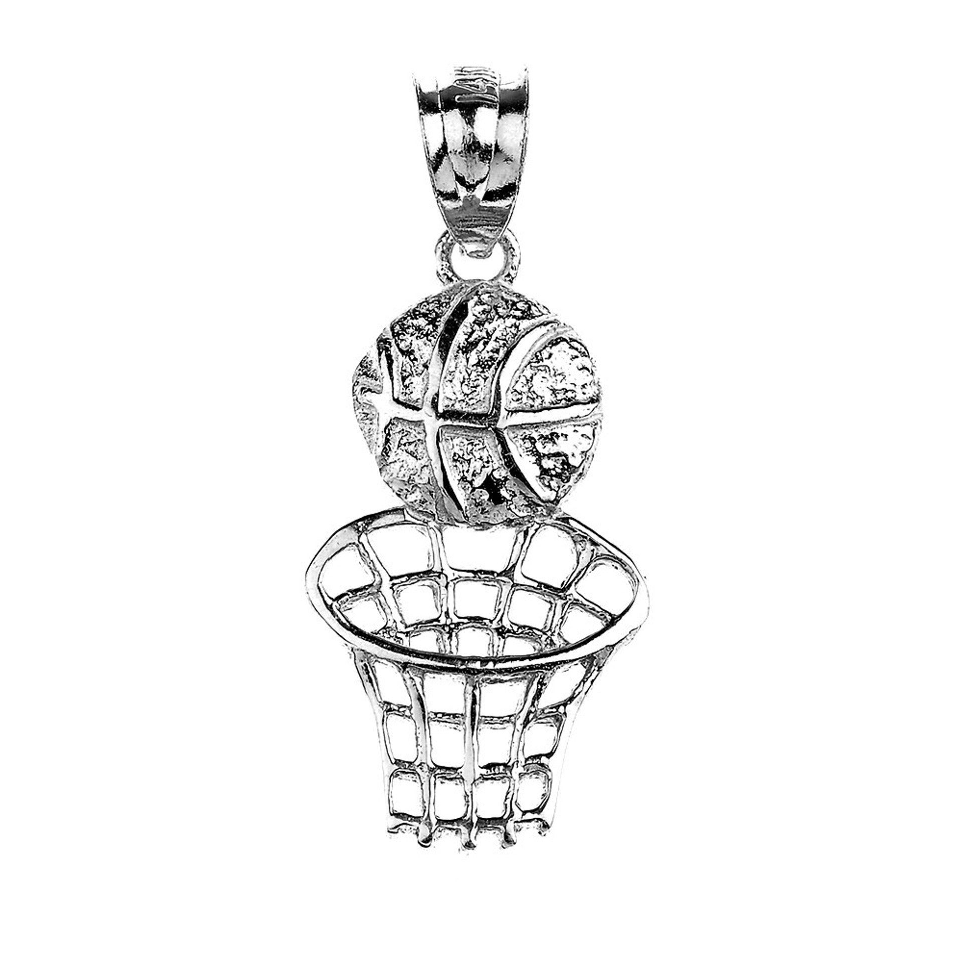 Gold Basketball Hoop Sports Pendant(Available in Yellow/Rose/White Gold)
