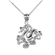Gold Dragon Charm Pendant Necklace(Availbale In Yellow/Rose/White Gold)