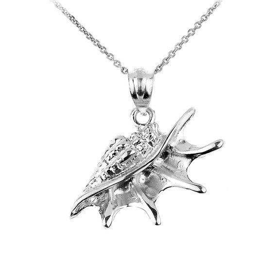 Sterling Silver Sea shell Charm Pendant Necklace