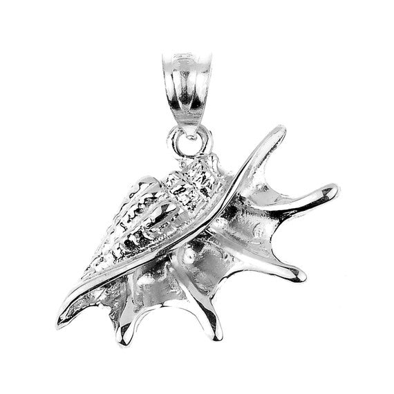 Sterling Silver Sea shell Charm Pendant Necklace