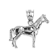 Solid Gold Horse Charm Pendant (Yellow, White and Rose)