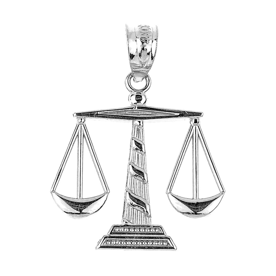 .925 Sterling Silver Scales of Justice Pendant Necklace