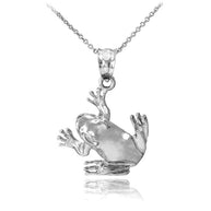 Sterling Silver Frog Pendant Necklace