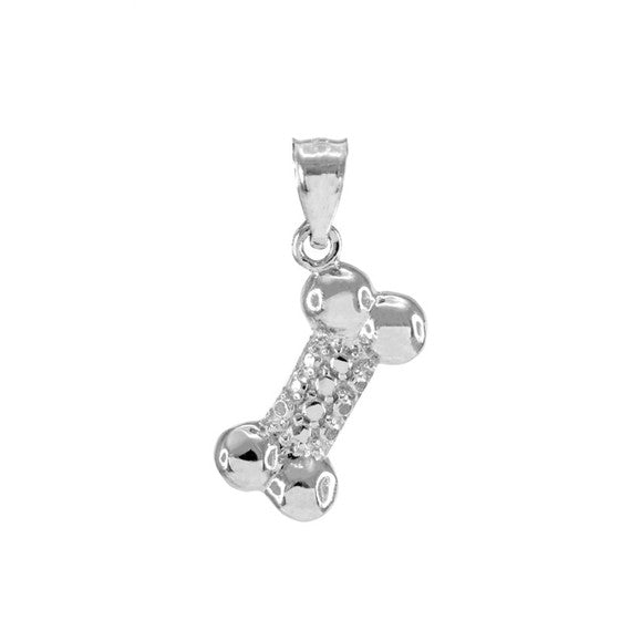 Solid Gold Dog Bone Pendant Necklace (Available in Yellow/Rose/White Gold)