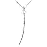 Gold Katana Samurai Japanese Long Sword Pendant Necklace (Available in Yellow/Rose/White Gold)