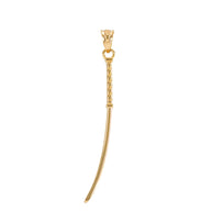 Gold Katana Samurai Japanese Long Sword Pendant Necklace (Available in Yellow/Rose/White Gold)