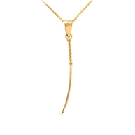 Gold Japanese Katana Short Sword Pendant Necklace(Available In Yellow/Rose/White Gold)