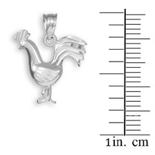 Sterling Silver Rooster Charm Pendant Necklace