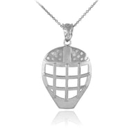 Gold Hockey Goalie Mask Sports Pendant Necklace (Available in Yellow/Rose/White Gold)
