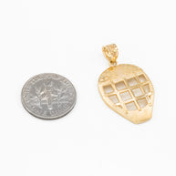 Gold Hockey Goalie Mask Sports Pendant Necklace (Available in Yellow/Rose/White Gold)