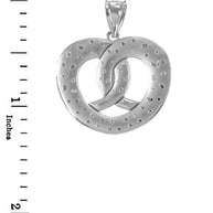 Sterling Silver Jesus Loves Me Heart Pendant Necklace
