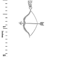 .925 Sterling Silver Bow and Arrow Pendant Necklace