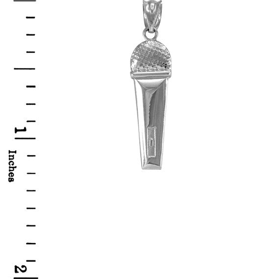 .925 Sterling Silver Microphone Pendant Necklace