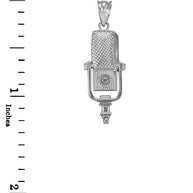.925 Sterling Silver Studio Microphone Pendant Necklace