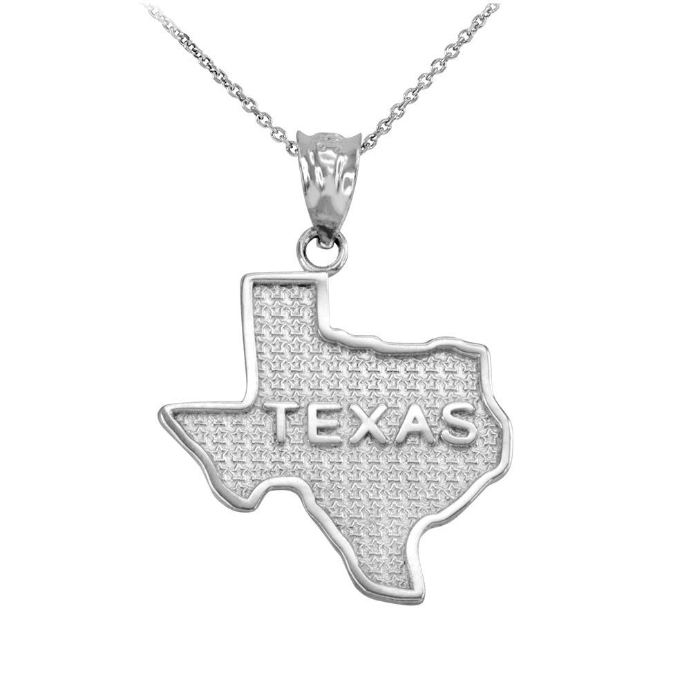 Sterling Silver 50 United States Map Pendant Necklace