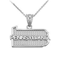 Gold Pennsylvania State Map Pendant(Availbale In Yellow/Rose/White Gold)