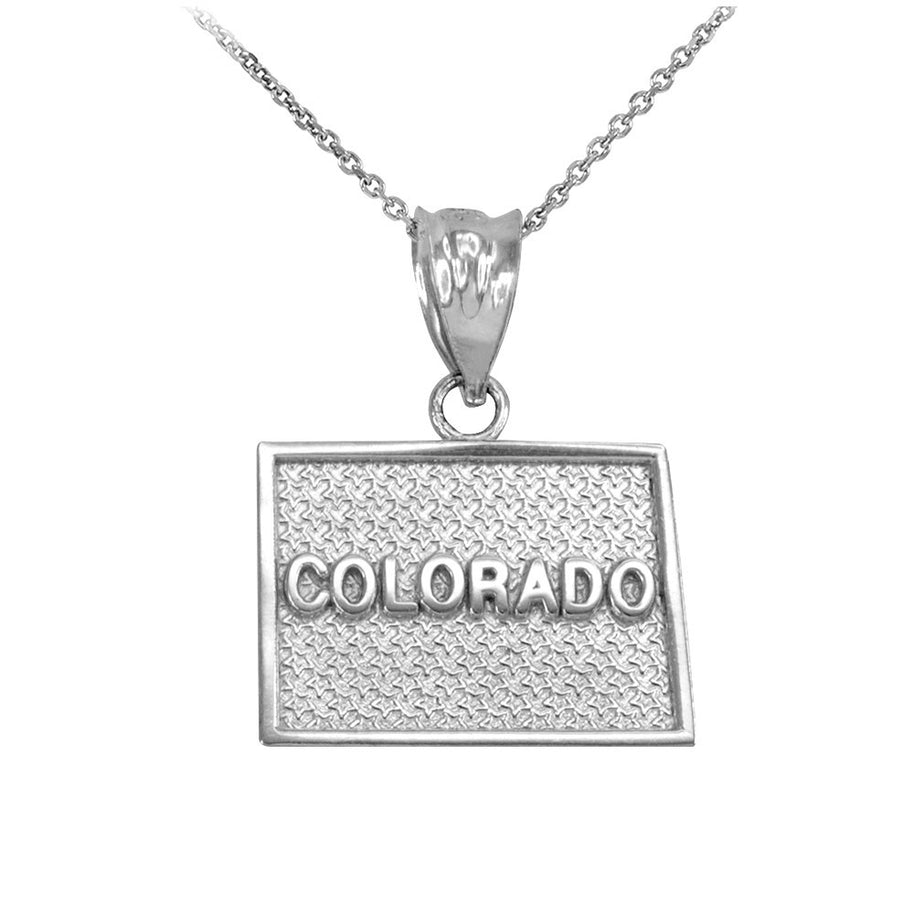 Colorado State Map Gold Pendant Necklace(Available in Yellow/Rose/White Gold)