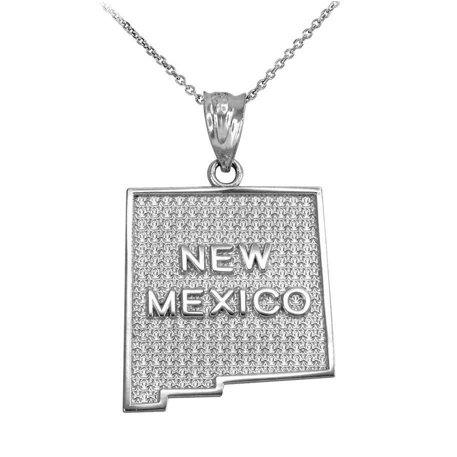 Gold New Mexico State Map Pendant Necklace(Available in Yellow/Rose/White Gold)