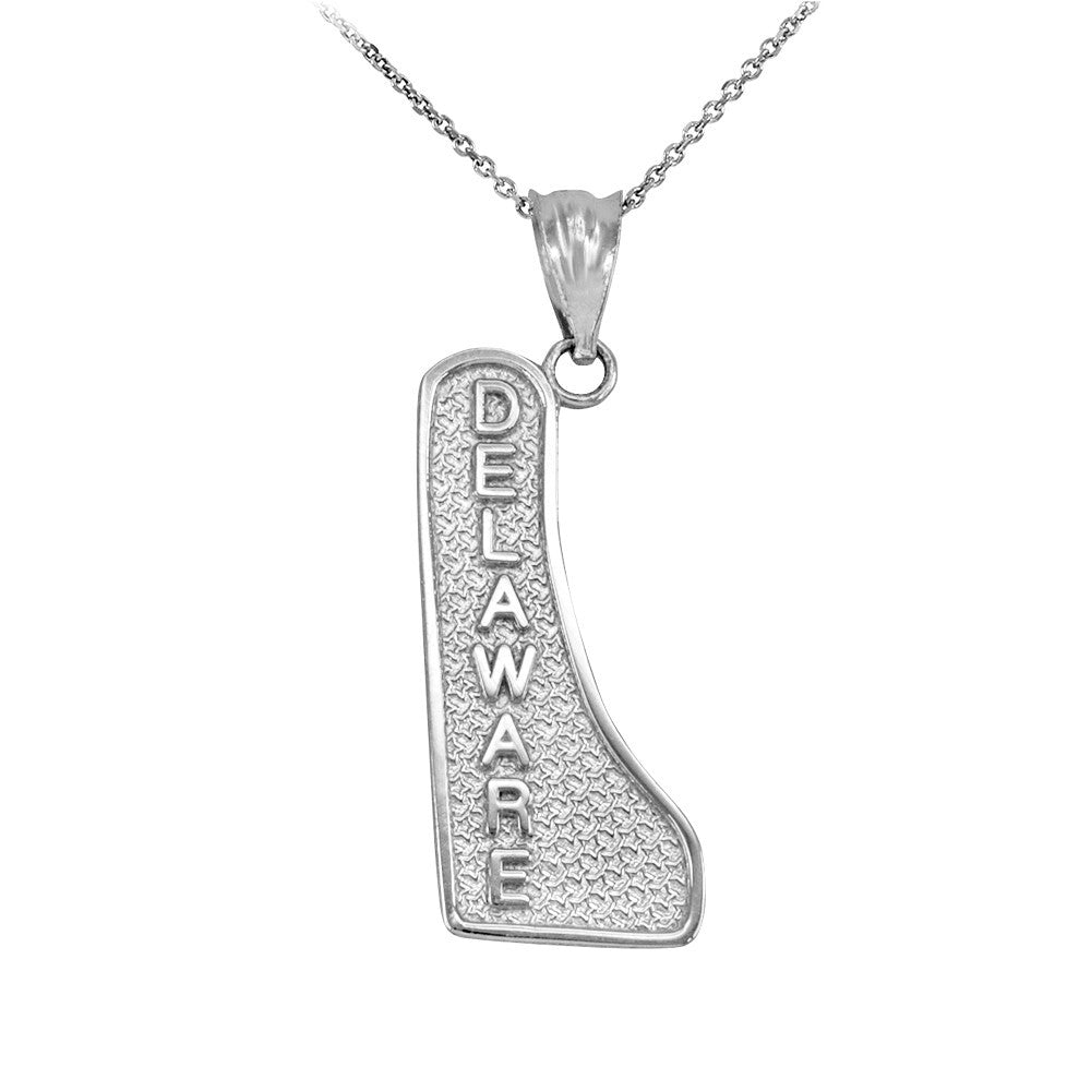 Sterling Silver 50 United States Map Pendant Necklace