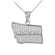 Gold Montana State Map Pendant Necklace(Available in Yellow/Rose/White Gold)