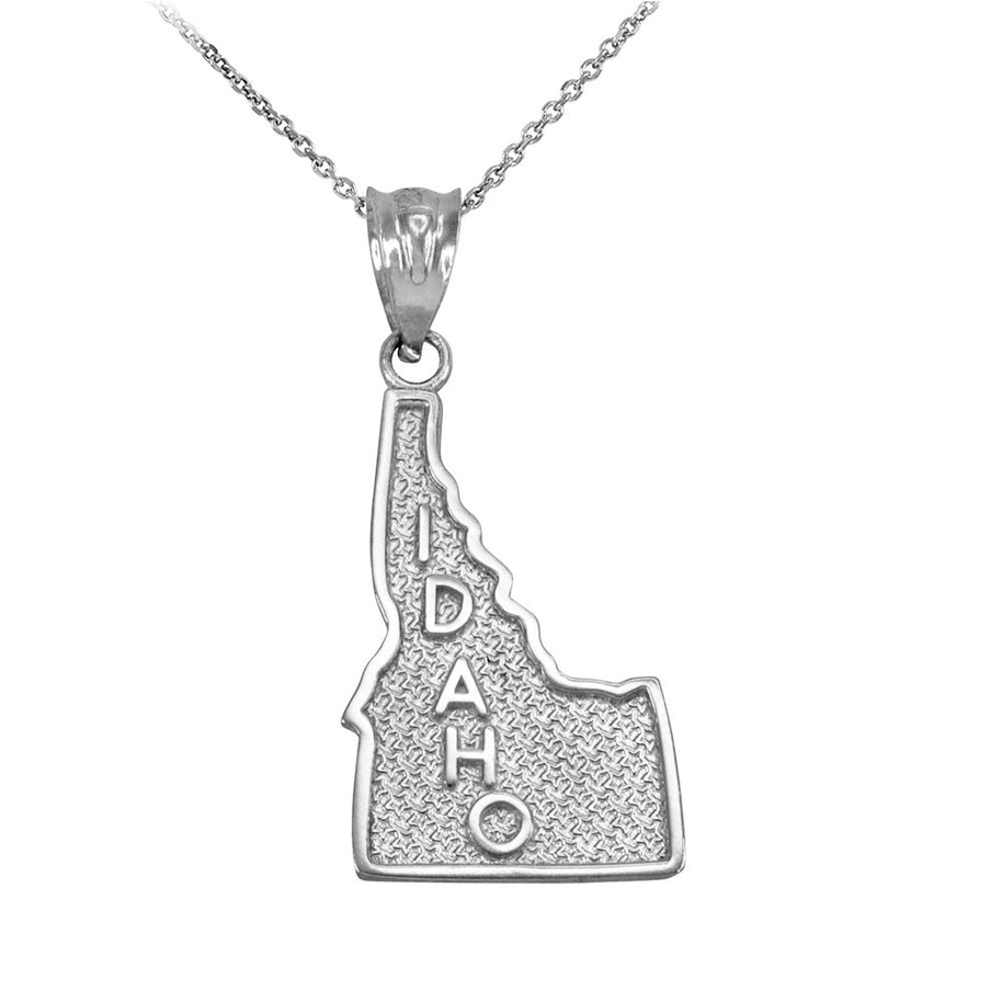 Sterling Silver 50 United States Map Pendant Necklace