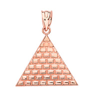 Gold Egyptian Pyramid Triangle Pendant Necklace (Available in Yellow/Rose/White Gold)