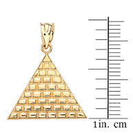 Gold Egyptian Pyramid Triangle Pendant Necklace (Available in Yellow/Rose/White Gold)