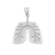 .925 Sterling Silver Human Lungs Anatomy Pendant Necklace