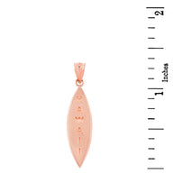 Solid Gold Hawaii Surfboard Beach Pendant Necklace(Available in Yellow/Rose/White Gold)