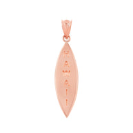 Solid Gold Hawaii Surfboard Beach Pendant Necklace(Available in Yellow/Rose/White Gold)
