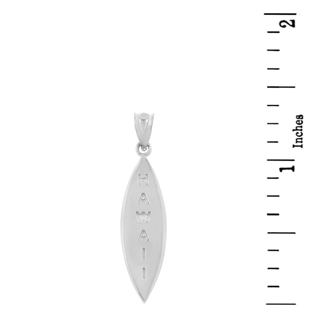 .925 Sterling Silver Hawaii Surfboard Beach Pendant Necklace