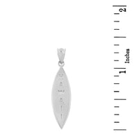 .925 Sterling Silver Hawaii Surfboard Beach Pendant Necklace