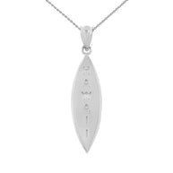 .925 Sterling Silver Hawaii Surfboard Beach Pendant Necklace