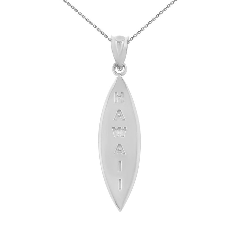 Solid Gold Hawaii Surfboard Beach Pendant Necklace(Available in Yellow/Rose/White Gold)