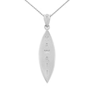 Solid Gold Hawaii Surfboard Beach Pendant Necklace(Available in Yellow/Rose/White Gold)