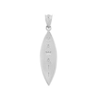 Solid Gold Hawaii Surfboard Beach Pendant Necklace(Available in Yellow/Rose/White Gold)