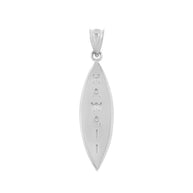 .925 Sterling Silver Hawaii Surfboard Beach Pendant Necklace