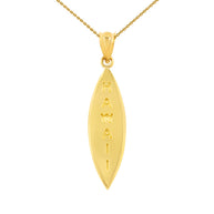 Solid Gold Hawaii Surfboard Beach Pendant Necklace(Available in Yellow/Rose/White Gold)