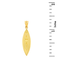 Solid Gold Hawaii Surfboard Beach Pendant Necklace(Available in Yellow/Rose/White Gold)