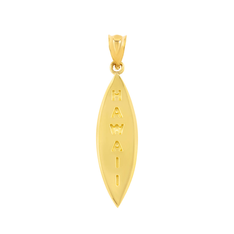 Solid Gold Hawaii Surfboard Beach Pendant Necklace(Available in Yellow/Rose/White Gold)