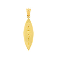Solid Gold Hawaii Surfboard Beach Pendant Necklace(Available in Yellow/Rose/White Gold)