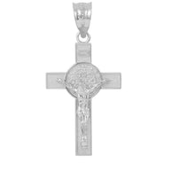 Sterling Silver St. Benedict Crucifix Pendant Necklace (1.60