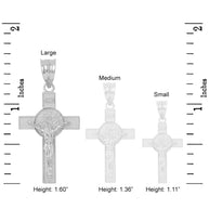 Sterling Silver St. Benedict Crucifix Pendant Necklace (1.60