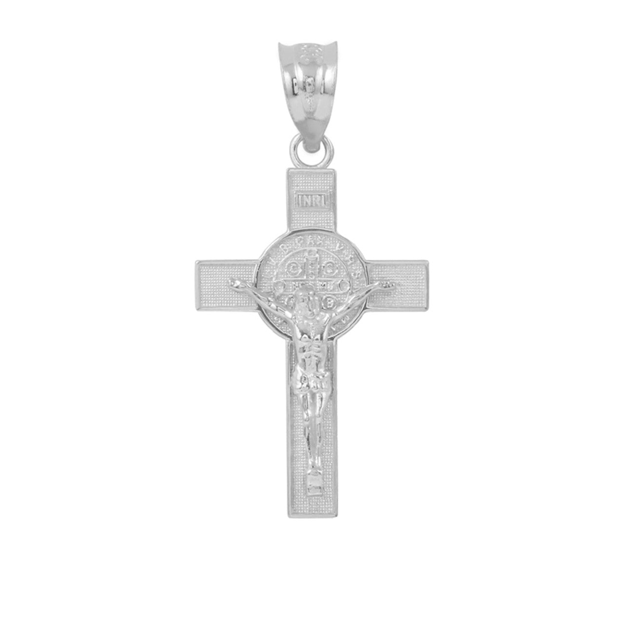 Sterling Silver St. Benedict Crucifix Pendant Necklace
