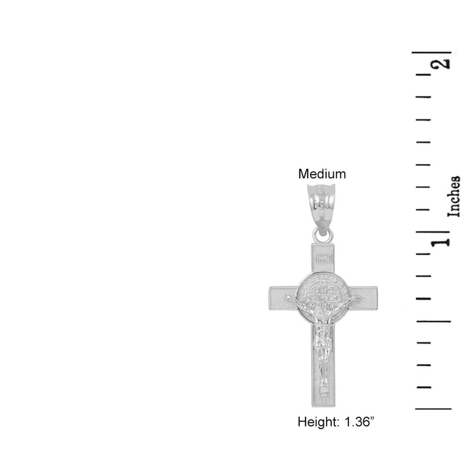 Sterling Silver St. Benedict Crucifix Pendant Necklace